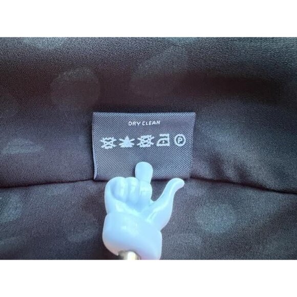 Carlisle Womens 100% Silk Pleated 90s Skirt Sz 6 Black Teal Polka Dot Preppy - Picture 10 of 10